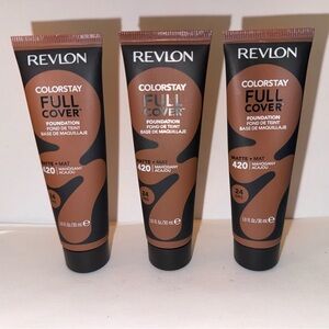 Shade 420 MAHOGANY x3 - REVLON Colorstay FULL COVER Matte Foundation - sealed!
